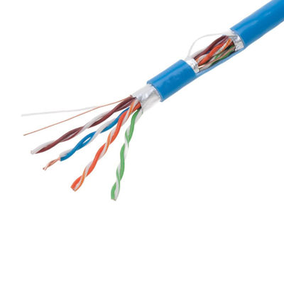 Μπλε καλώδιο FTP 0.57mm CAT6, πρακτικό καθαρό καλώδιο χαλκού Cat6