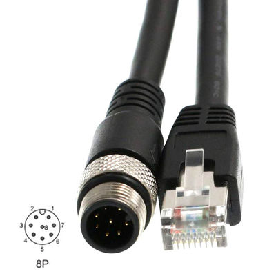 Βιομηχανικός Ethernet κώδικας 8 καλωδίων M12 Δ ROHS Cat6 καρφίτσα σε RJ45 για τον αισθητήρα Fieldbus