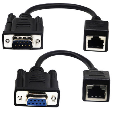 Cat5 Cat6 RJ45 στο καλώδιο RS232, DB9 9 βιομηχανικές συνελεύσεις καλωδίων Ethernet καρφιτσών