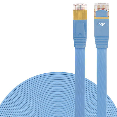 Σταθερό 600MHz Cat 7 Ethernet Cable Flat, BC Blue Practical Cat7 SFTP Cable