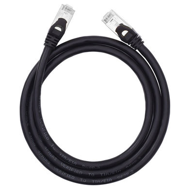 Μαύρο SFTP Cat6 Patch Cord Double Shielded 24AWG Pure Copper RJ45 Connector
