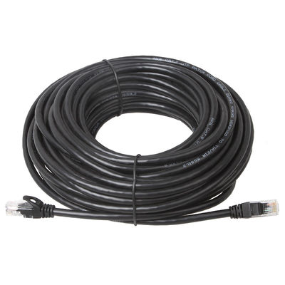Μαύρο σκοινί μπαλωμάτων Cat6 Cat6a για το σημείο εισόδου RJ45 UTP Gigabit Ethernet 650MHz 100W