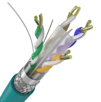4 καλώδιο FTP ζευγαριού 23AWG 550Mhz RJ45 Cat6a, διπλό καλώδιο Ethernet Cat6a ασπίδων