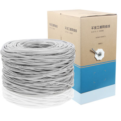 Ανθεκτικό καλώδιο Ethernet δικτύων 23AWG Cat5e, 4 ζευγάρι 1000ft προστατευμένο UTP καλώδιο