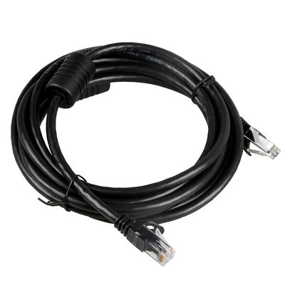 24AWG μαύρη γάτα 6, συνδετήρας καλωδίων Ethernet RJ45 100 FT σκοινιού Ethernet