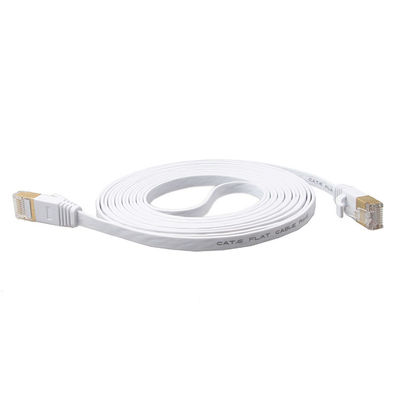 Cat6 λευκό καλωδίων του τοπικού LAN Ethernet δικτύων με προστατευμένους τους χρυσός συνδετήρες Snagless Rj45