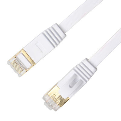 Cat6 λευκό καλωδίων του τοπικού LAN Ethernet δικτύων με προστατευμένους τους χρυσός συνδετήρες Snagless Rj45