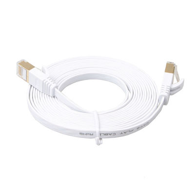 Cat6 λευκό καλωδίων του τοπικού LAN Ethernet δικτύων με προστατευμένους τους χρυσός συνδετήρες Snagless Rj45