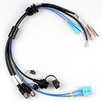 Αεροδιαστημική αδιάβροχη συνέλευση M12+USB Female+Fiber καλωδίων λουριών καλωδίων οπτική