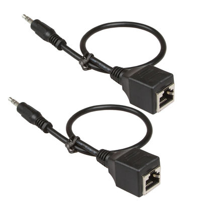 αρσενικό 3.5mm 1/8» συνήθειας συνελεύσεων RJ45 καλωδίων σε θηλυκό Cat5 Cat6