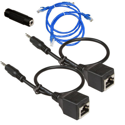 αρσενικό 3.5mm 1/8» συνήθειας συνελεύσεων RJ45 καλωδίων σε θηλυκό Cat5 Cat6