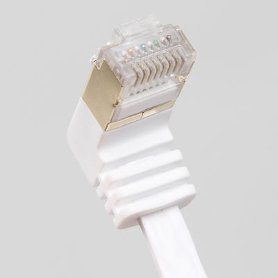 Σταθερό λευκό επίπεδο καλώδιο Ethernet Cat6, πρακτικό καλώδιο Ethernet Gigabit
