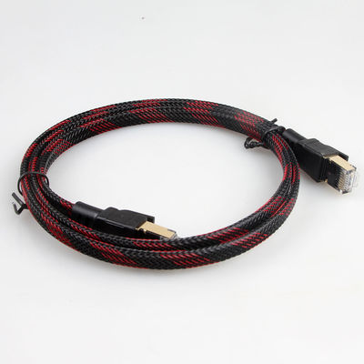 Νάυλον σκοινιού μπαλωμάτων Ethernet Cat7 υπολογιστών που πλέκεται για το δρομολογητή διαποδιαμορφωτών lap-top PC