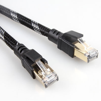 Καλώδιο Patch για εξωτερικούς χώρους Cat8 Nylon Braided 26AWG 40Gbps 2000MHz S/FTP