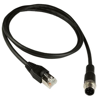 M12 μαύρο χρώμα καλωδίων Cat5e Cat6 Rj45 Gigabit στο βιομηχανικό Ethernet