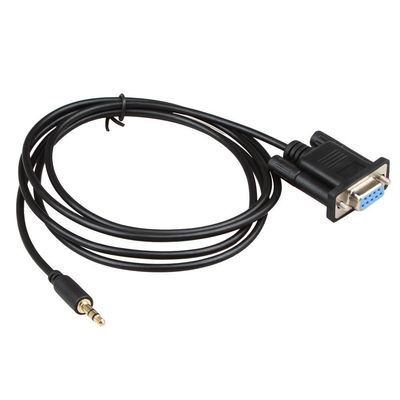 Μαύρο θηλυκό καλωδίων DB9Pin λουριών καλωδίων RS232 στο ΣΥΝΕΧΉ 3.5mm σταύλο
