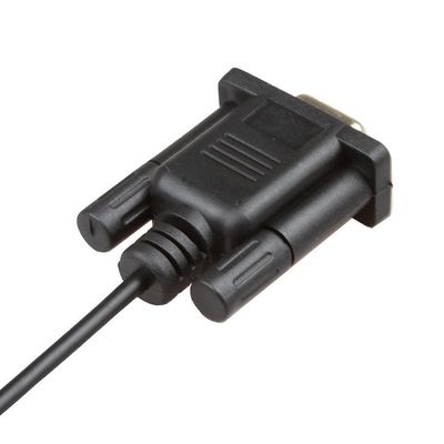 Μαύρο θηλυκό καλωδίων DB9Pin λουριών καλωδίων RS232 στο ΣΥΝΕΧΉ 3.5mm σταύλο