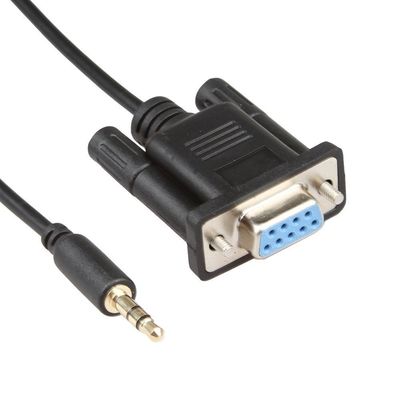 Μαύρο θηλυκό καλωδίων DB9Pin λουριών καλωδίων RS232 στο ΣΥΝΕΧΉ 3.5mm σταύλο
