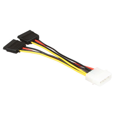 Καλώδιο SATA 1 έως 2 4 καρφίτσα Molex Connecter λουριών καλωδίων δύναμης cOem SATA σε 2