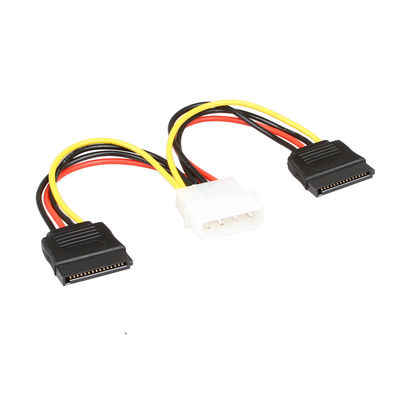 Καλώδιο SATA 1 έως 2 4 καρφίτσα Molex Connecter λουριών καλωδίων δύναμης cOem SATA σε 2