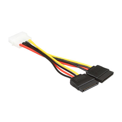 Καλώδιο SATA 1 έως 2 4 καρφίτσα Molex Connecter λουριών καλωδίων δύναμης cOem SATA σε 2