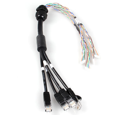 Στεγανοποιήστε 4 σε 1 καλώδιο γατών 6a Ethernet, 4 αρσενικό RJ45 Cat6a καλώδιο κορμών κλάδων