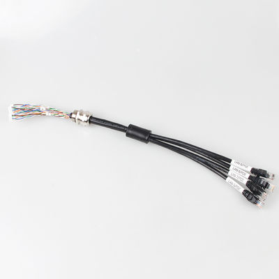 Στεγανοποιήστε 4 σε 1 καλώδιο γατών 6a Ethernet, 4 αρσενικό RJ45 Cat6a καλώδιο κορμών κλάδων